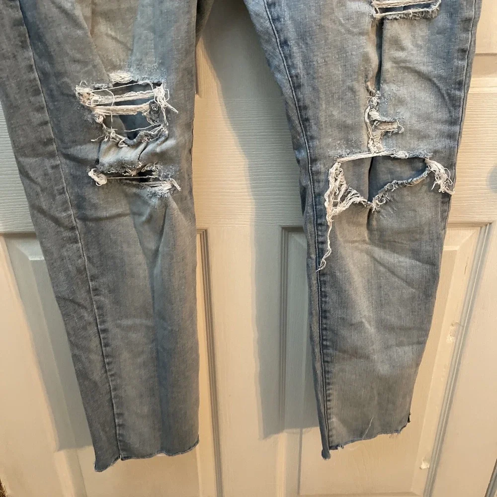 Jordan Craig Sean Fit Distressed Rip Light‎ Wash Denim Jeans 42x32 JM3399